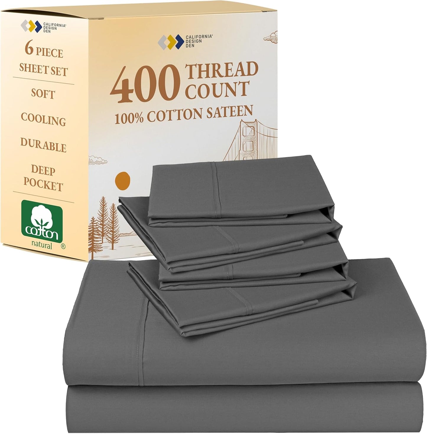California Design Den King Size Sheet Set - Soft 400 Thread Count