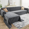 Sectional Couch Covers Chenille L Shaped Slipcover - Washable