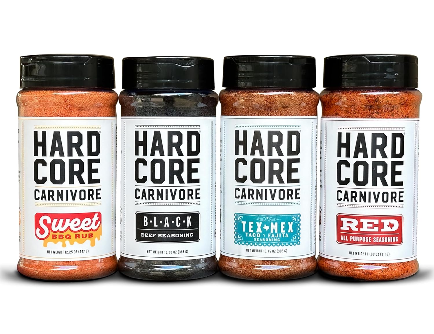 Hardcore Carnivore Core Pack of 4 Rubs for Bold Flavors
