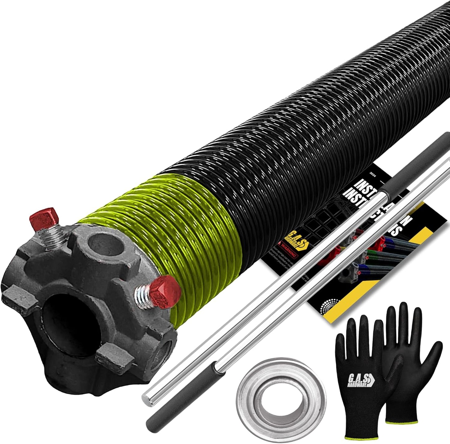 Garage Door Torsion Spring 207x2x20 with Steel Bearing and Tools