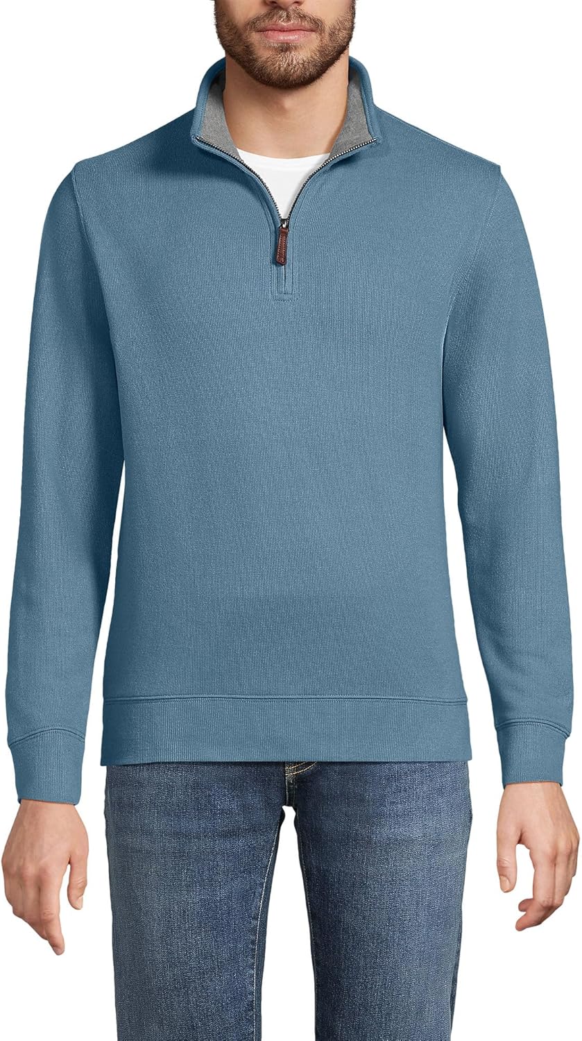 Lands' End Bedford Rib Quarter Zip Pullover Sweater Review