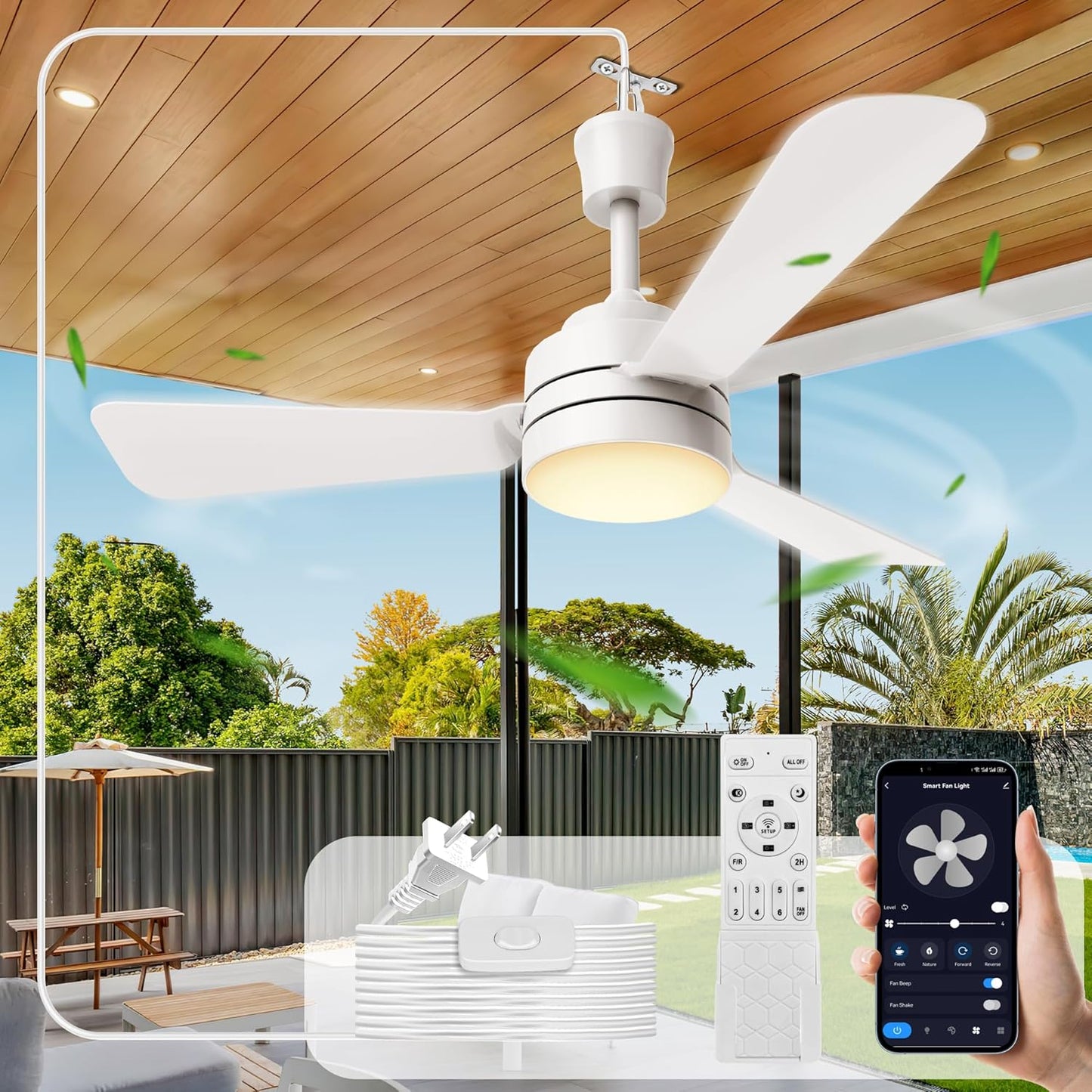 Ceiling Fans with Lights - 28in LED Fan Light for Versatile Use