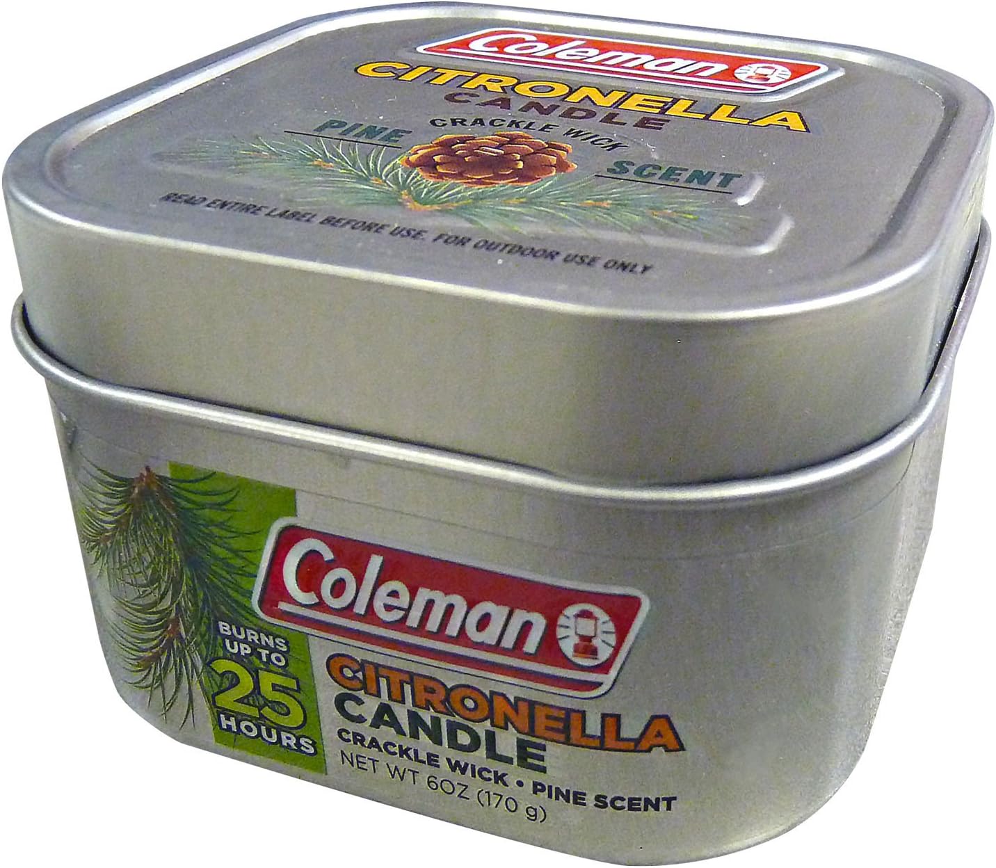 6 oz Coleman Pine Scented Citronella Candle - Crackle Wick