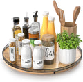 16 in Lazy Susan Oak Wood Turntable Organizer - Rustic Space Saver