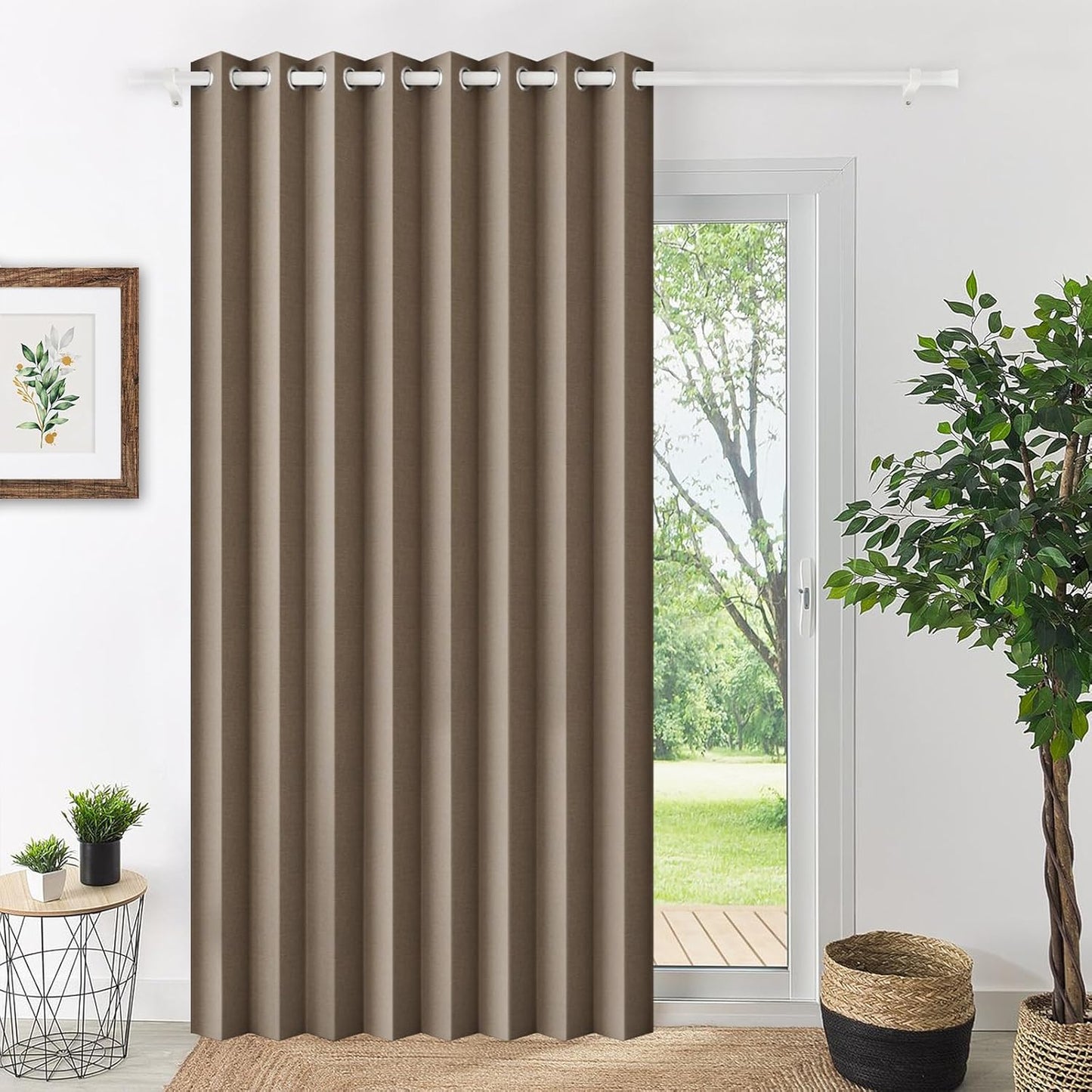 100% Blackout Door Curtain with Magnetic Closure for Privacy