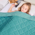 yescool Weighted Blanket Kids 7 lb Teal Cooling and Warm Throw