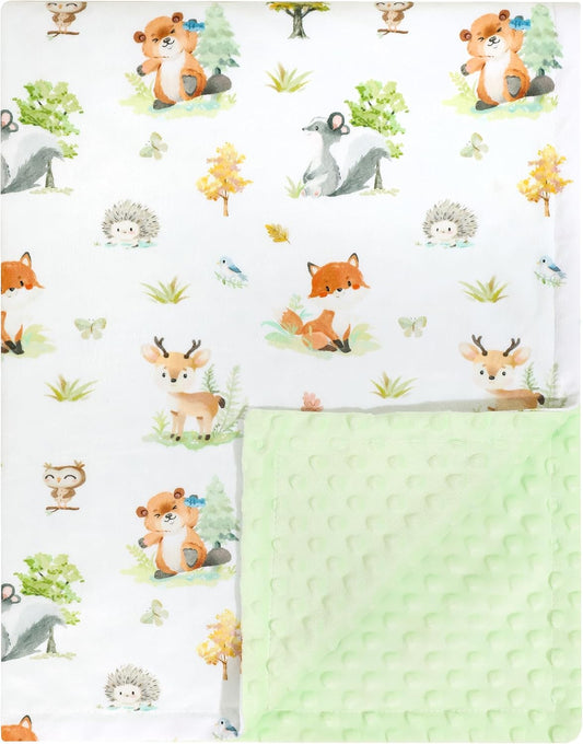 Soft Plush Baby Blanket for Cozy Cuddles - Forest Animals