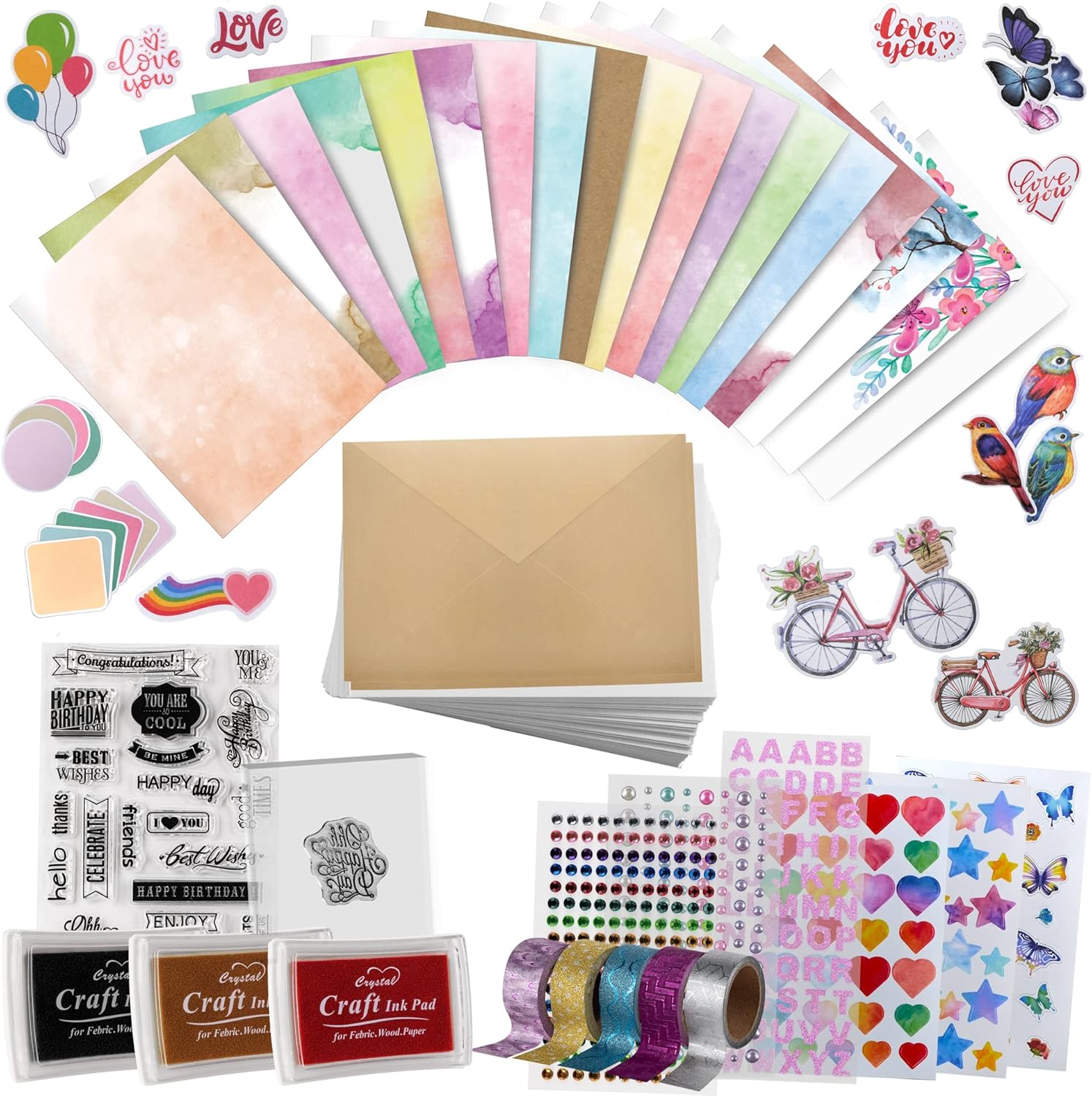 Card Making Kits For Adults And Kids - 24 Blank Greeting Cards