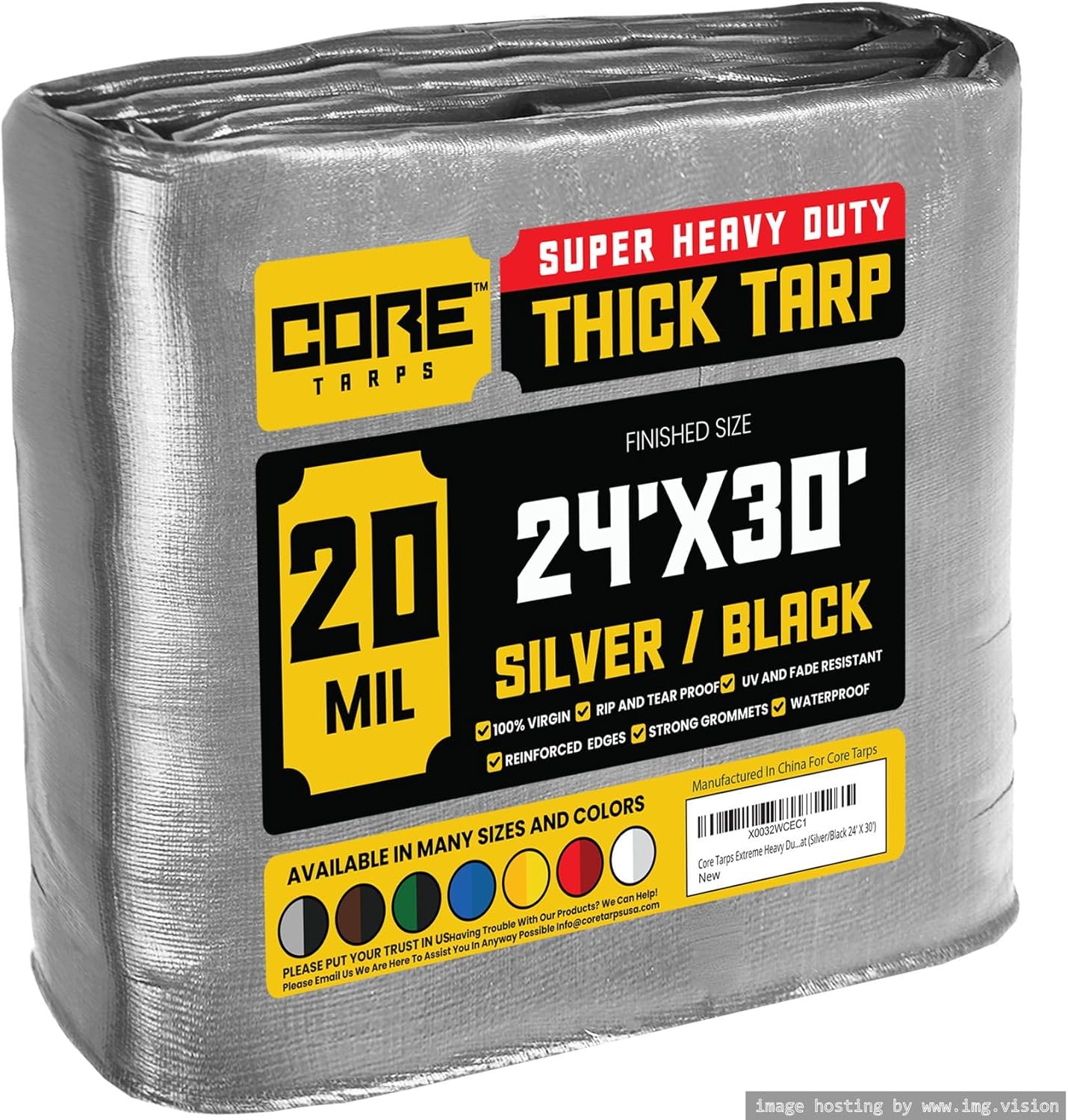 Core Tarps Heavy Duty 20 Mil Tarp Cover for All Weather Needs