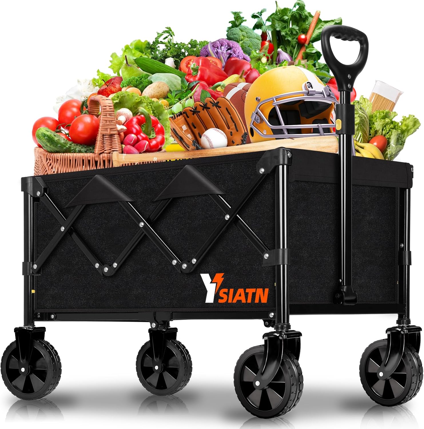 Collapsible Wagon with All Terrain Wheels for Shopping and Camping