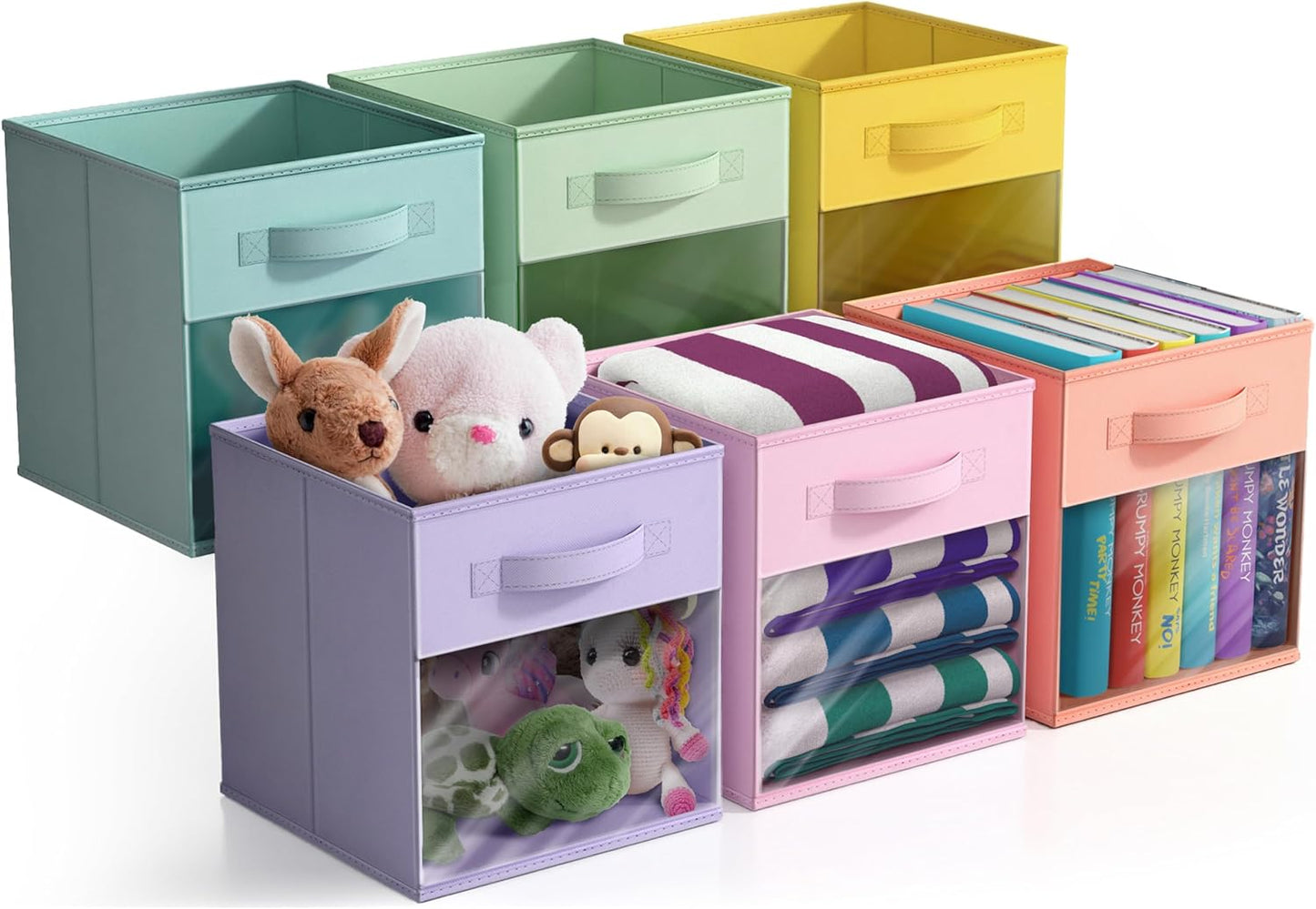 Sorbus 11 Inch Storage Bins with Clear Window for Organizing