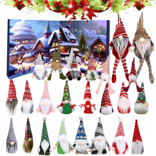 2024 Christmas Gnome Advent Calendar with 24 Plush Toys