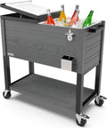 80 Quart Rolling Party Cooler with Wheels and Handles - 110 Can