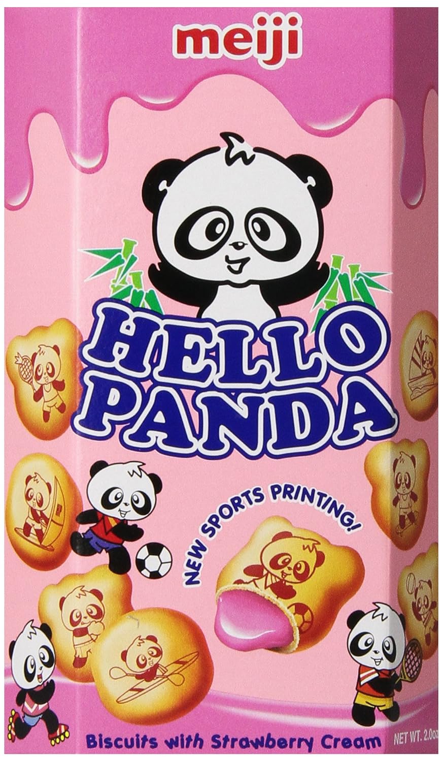 Meiji Hello Panda Biscuits with Strawberry Cream - 20 Pack