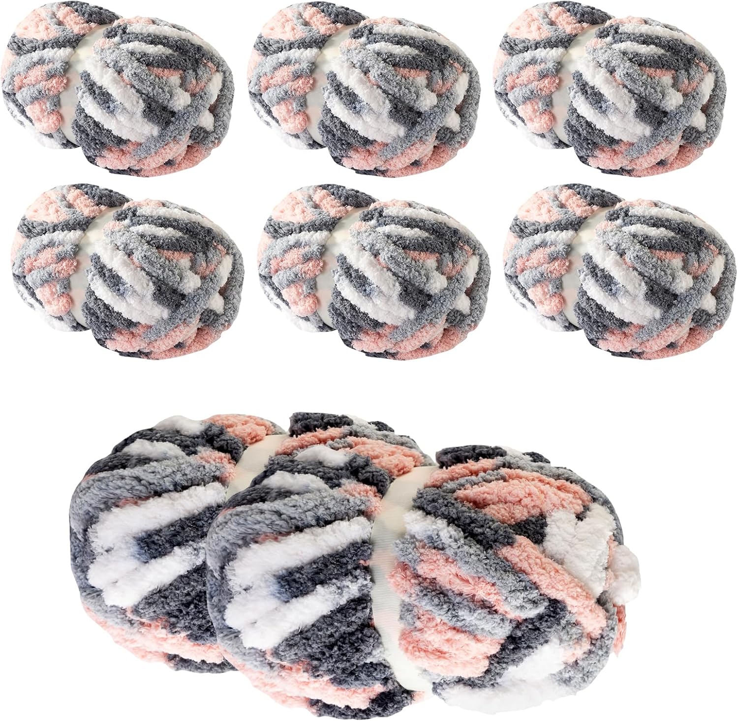 Chunky Yarn for Hand Knitting & Crocheting - 8-Pack Mixed Colors