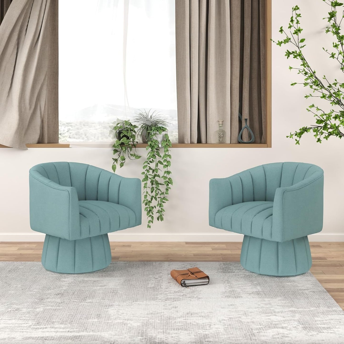 SEYNAR Velvet Swivel Chair - Cozy Comfy Chic