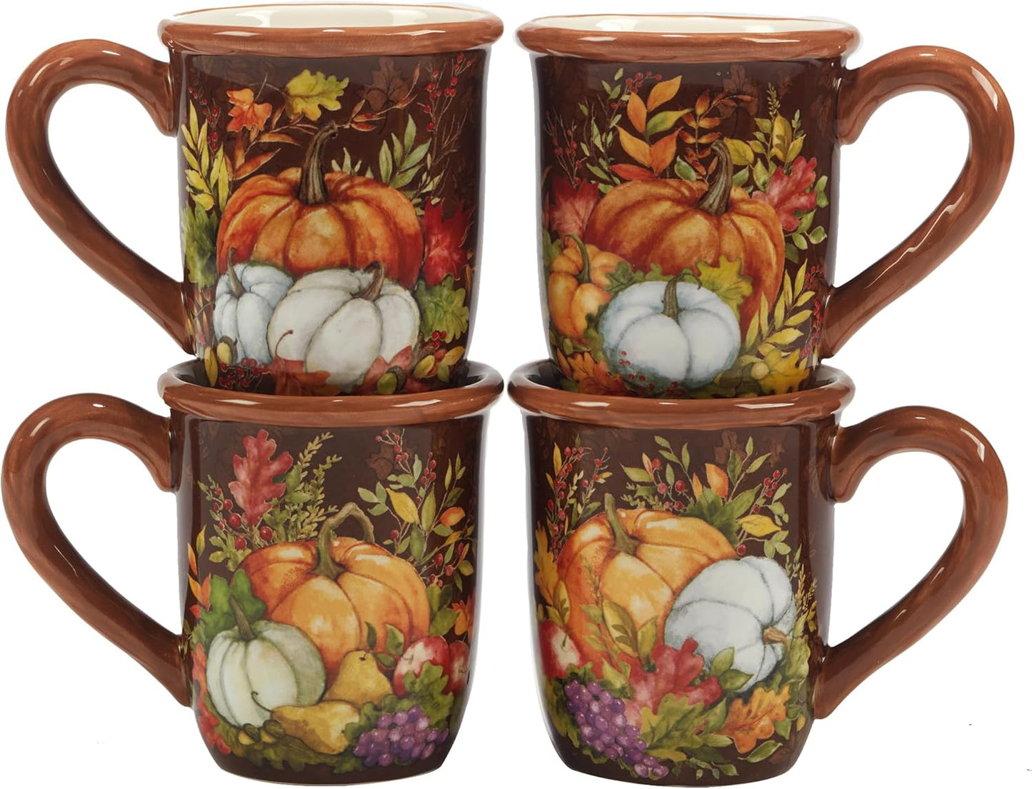 Harvest Blessings 16 oz. Mug Set of 4 for Fall Entertaining