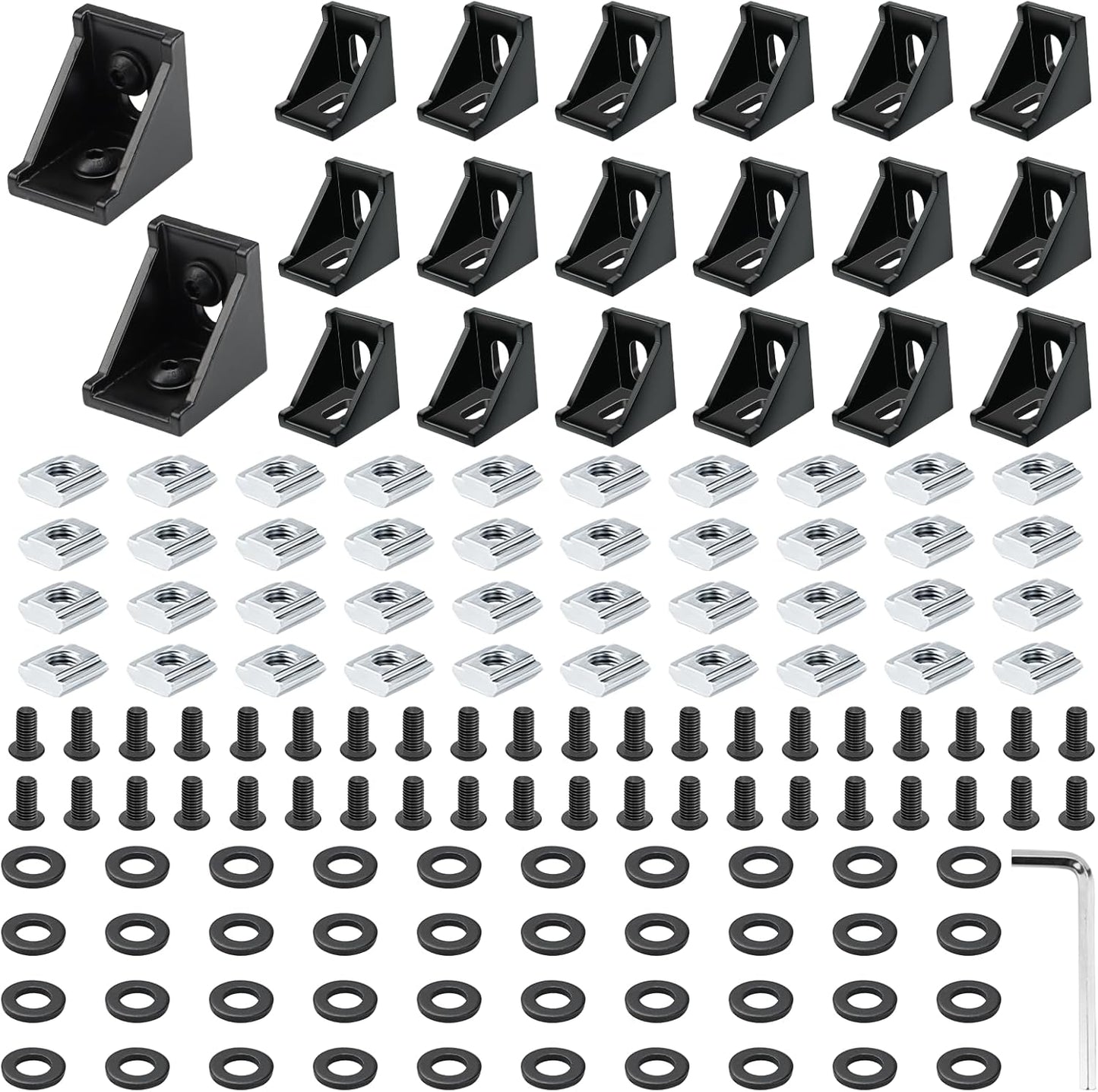 20 Set Black 4040 Series Aluminum Extrusion Profile Connectors