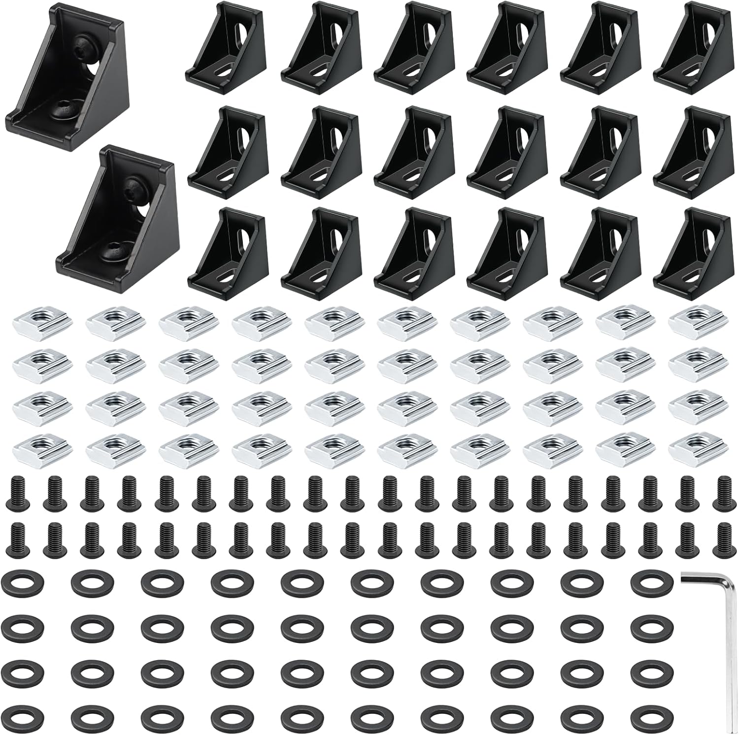 20 Set Black 4040 Series Aluminum Extrusion Profile Connectors