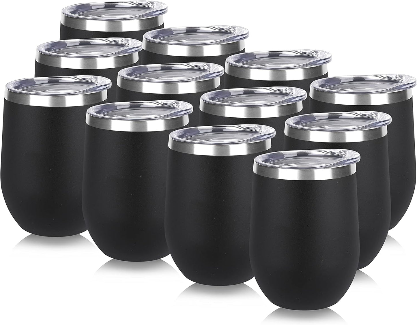 Insulated Stainless Steel Wine Tumblers Set of 12 for Travel