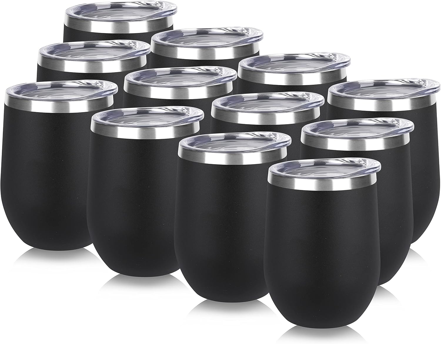 Insulated Stainless Steel Wine Tumblers Set of 12 for Travel