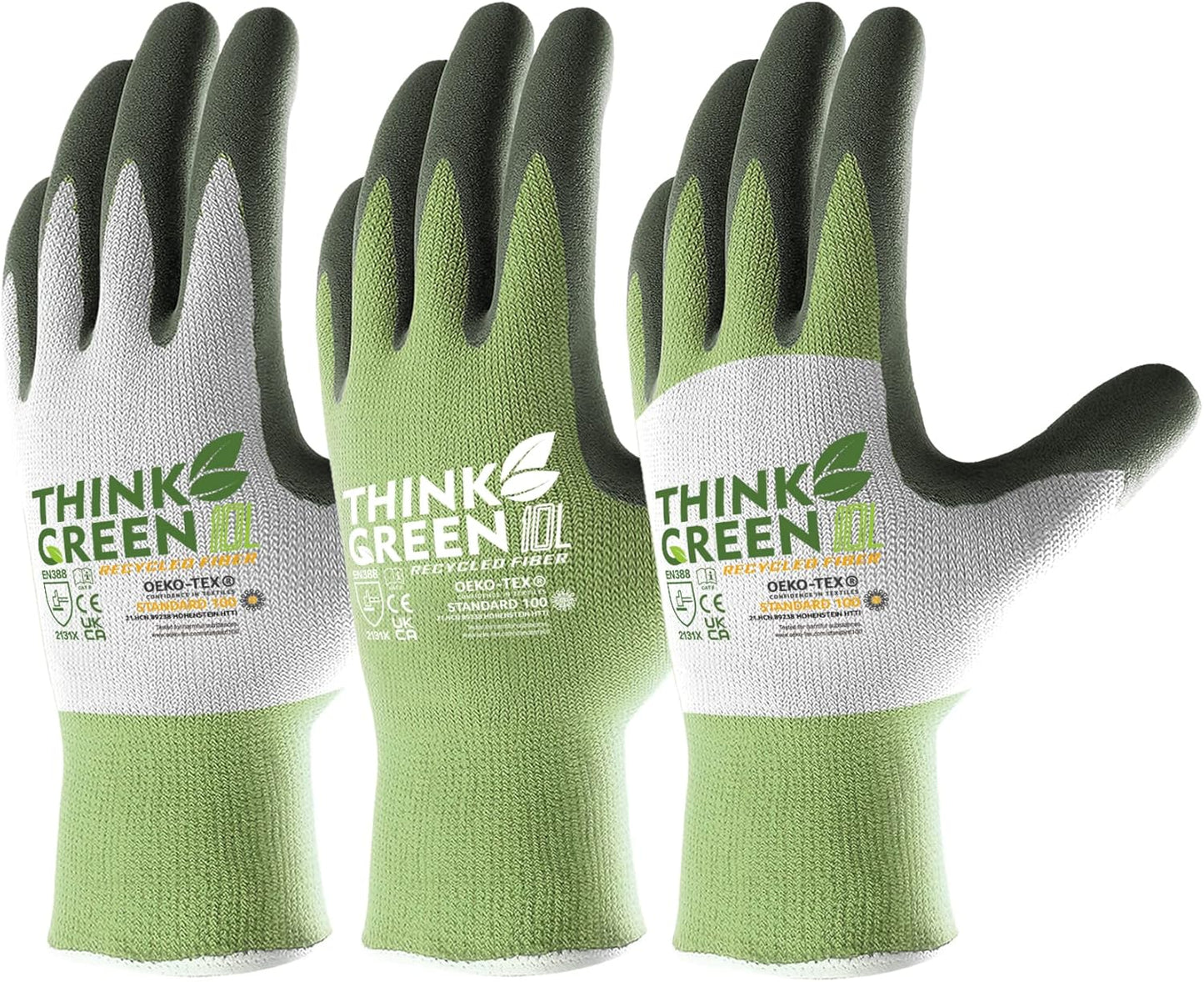COOLJOB Eco-Friendly Rubber Coated Gardening Gloves - Large