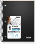 Graph Paper Notebook 8.5 x 11 Spiral - Durable Plastic Cover