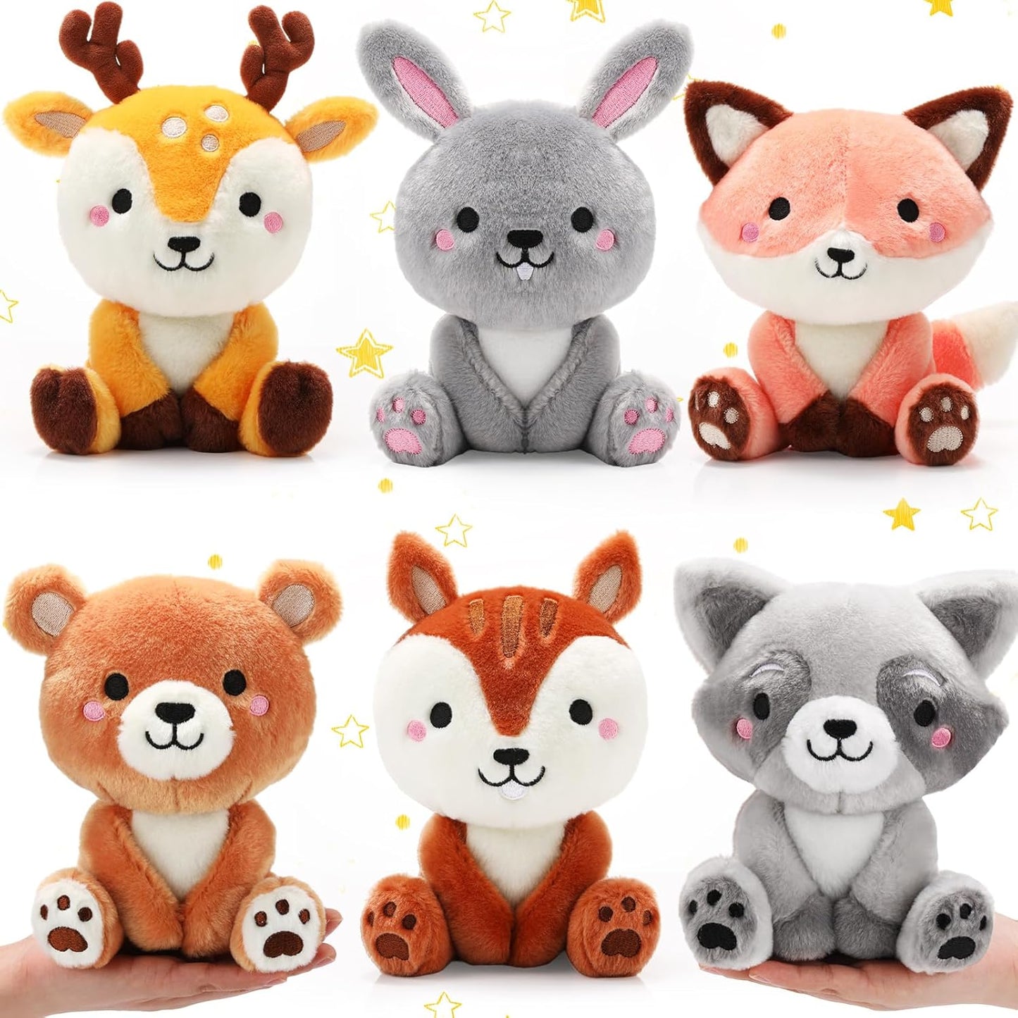 6 Pcs Woodland Animals Toys for Baby Showers and Gifts