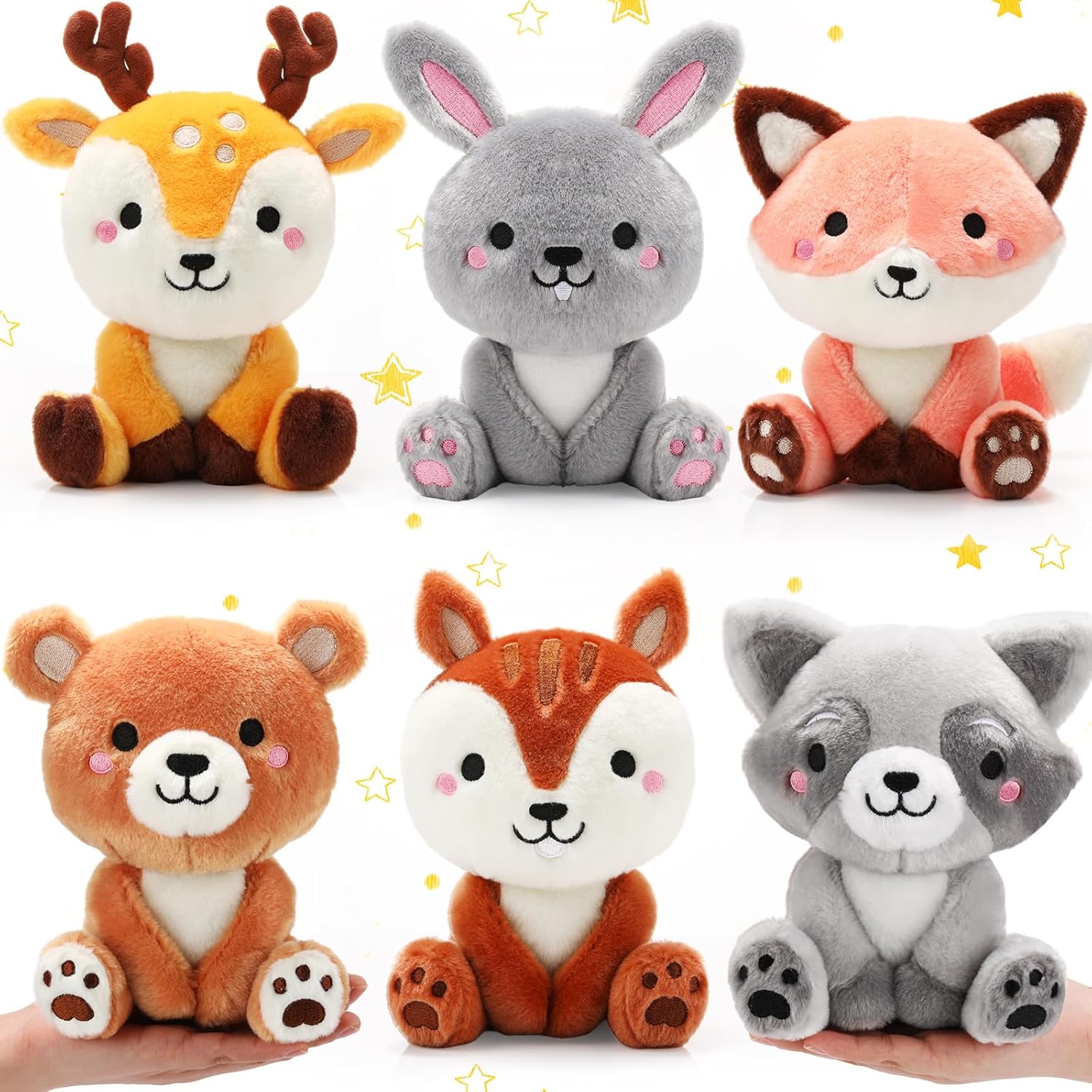 6 Pcs Woodland Animals Toys for Baby Showers and Gifts