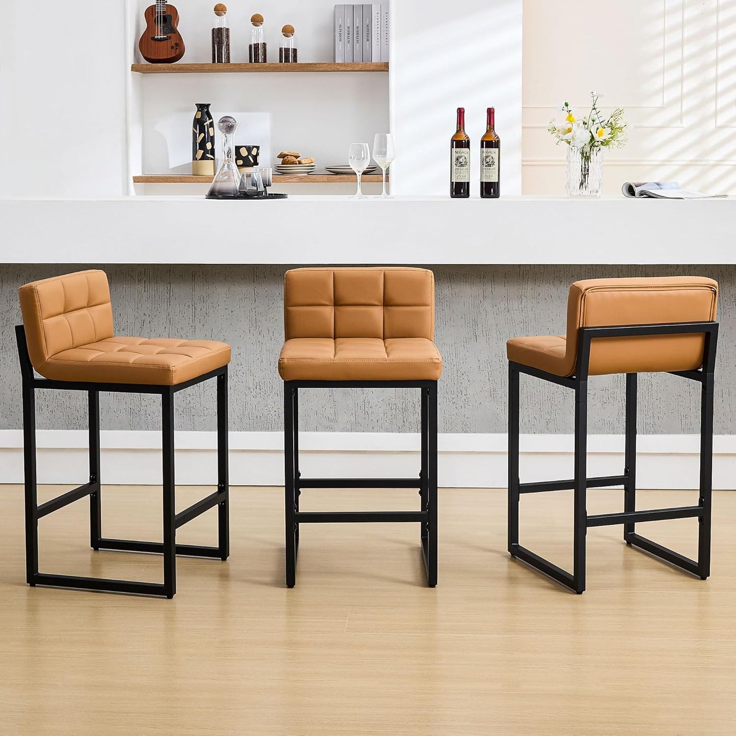 Stylish Bar Stools Set of 3 for Modern Kitchen Island Use