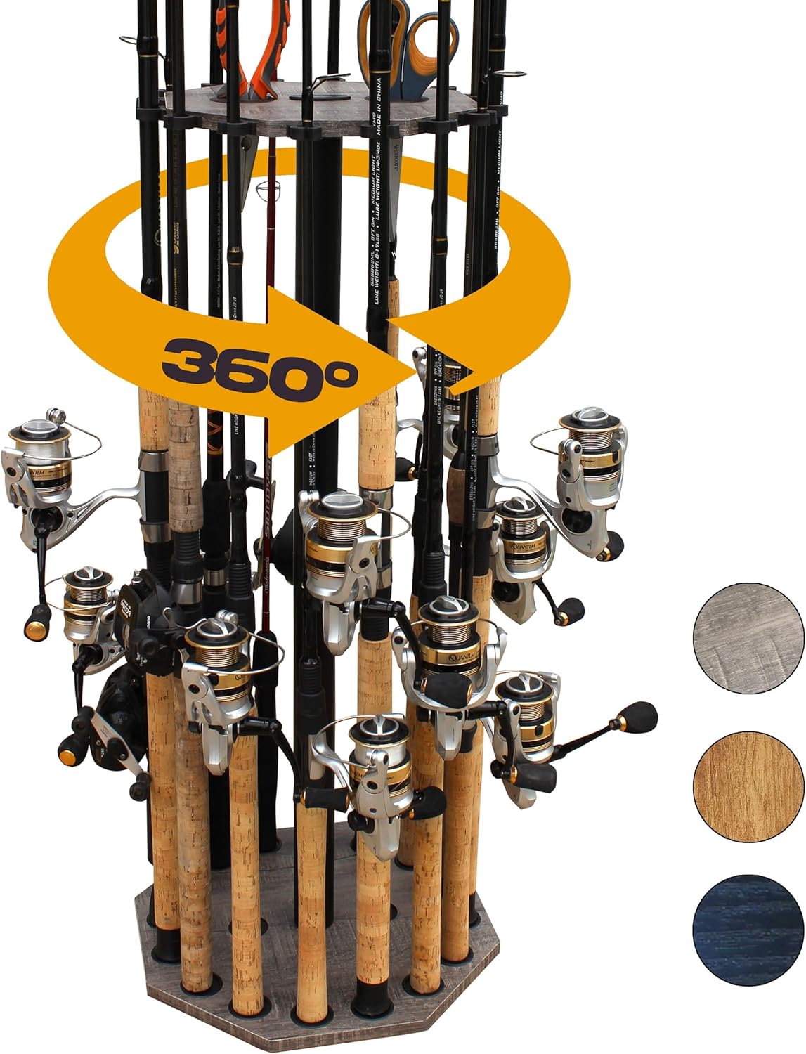 16-Rod Fishing Pole Holder for Garage Organization and Storage