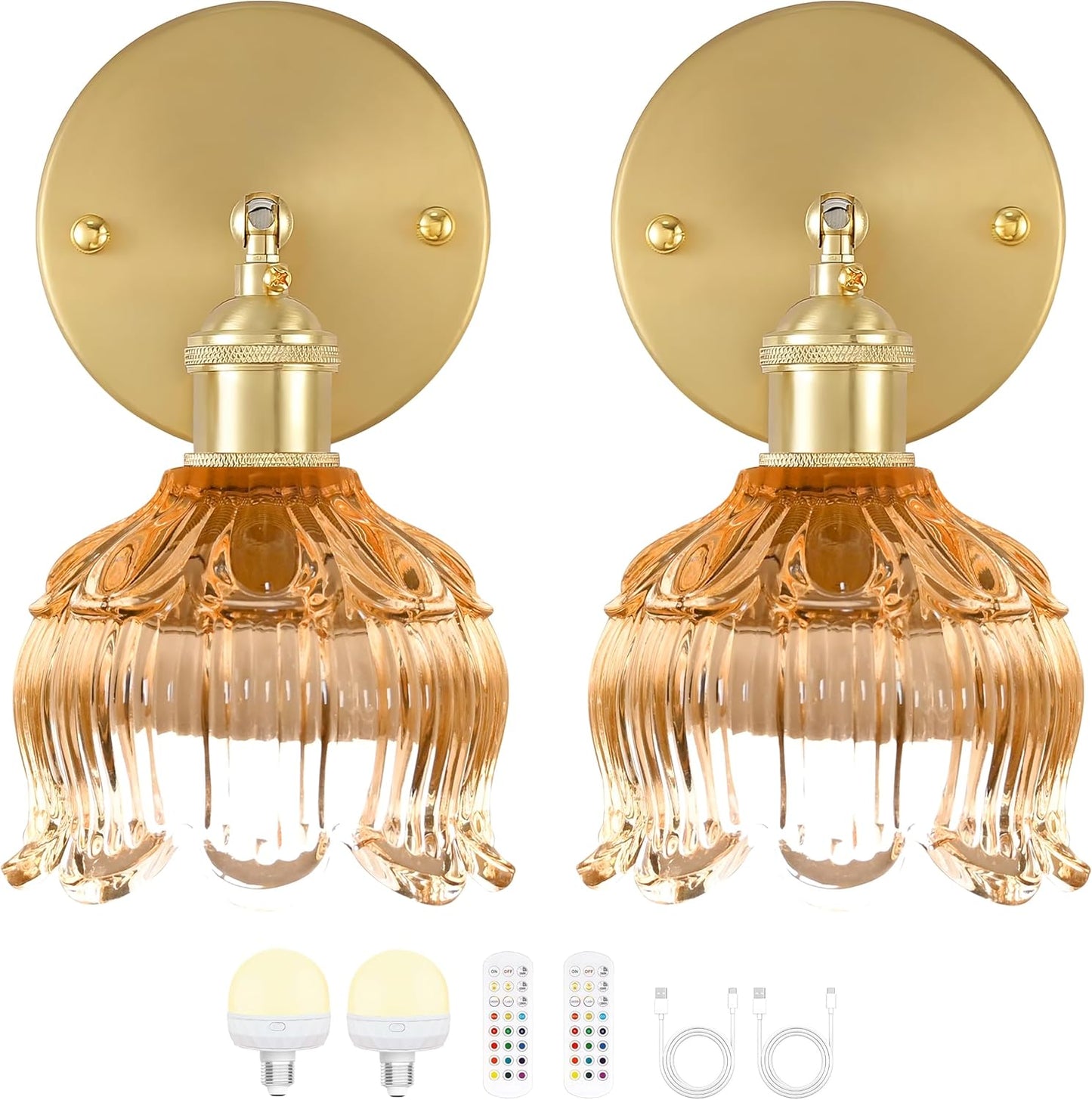 Battery Operated Wall Sconce with Remote Control for Home
