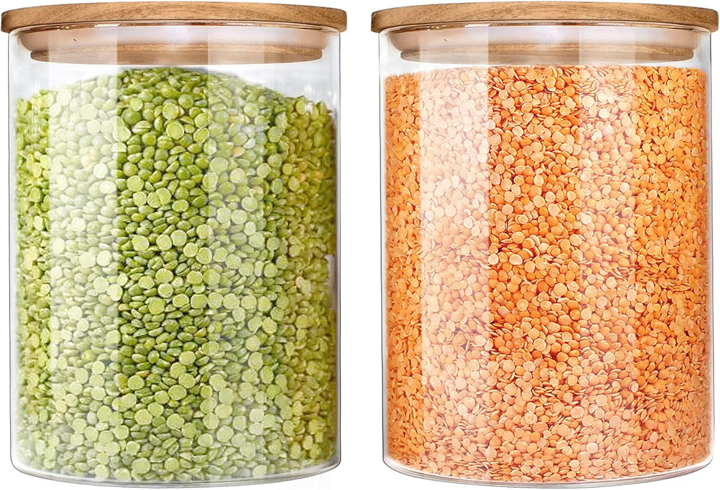 Urban Green Glass Jars with Airtight Lids for Food Storage