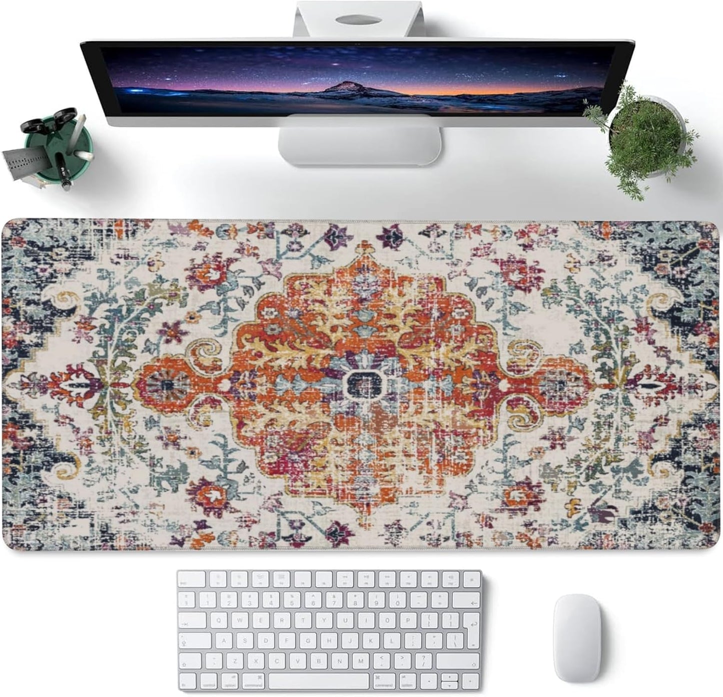 Boho Style Gaming Mouse Pad 35.4x15.7 for Extended Desktop Comfort