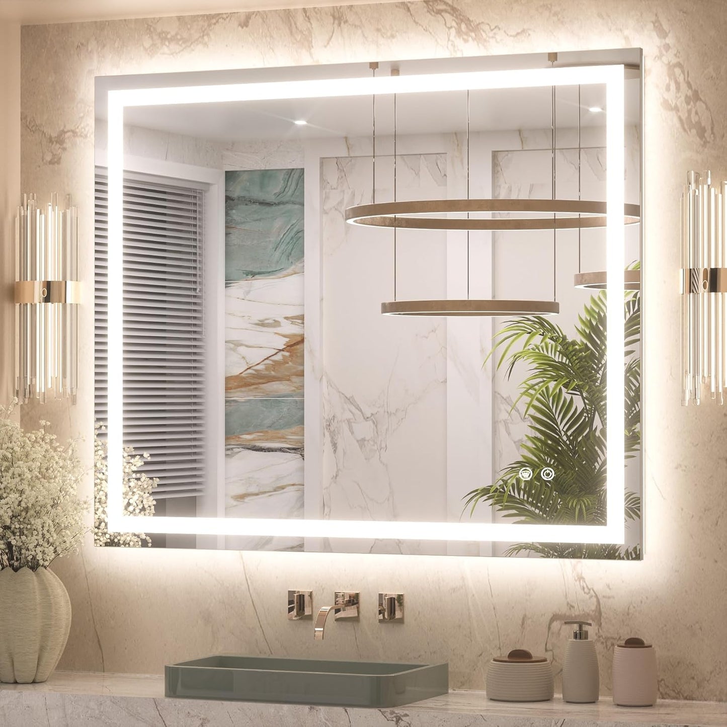 Keonjinn 42 x 36 Inch LED Bathroom Mirror with Lights Review