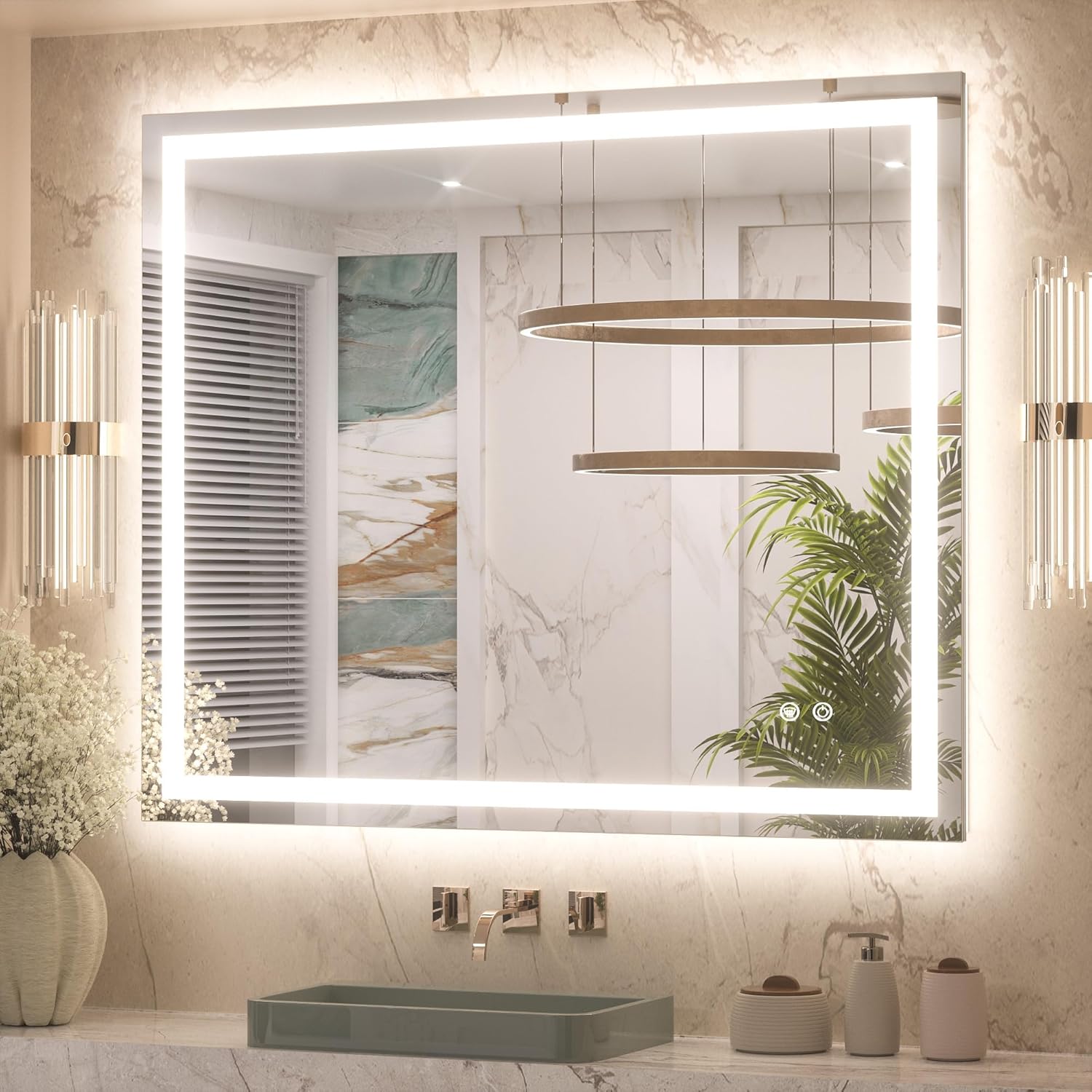 Keonjinn 42 x 36 Inch LED Bathroom Mirror with Lights Review
