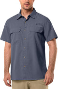 UPF 50+ Men's Short Sleeve Hiking Fishing Shirt - Cooling Sun