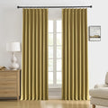 DUALIFE Mustard Yellow Pinch Pleated Blackout Curtains 92 in - Elegant