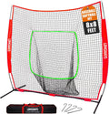 7x7ft/8x8ft Baseball Softball Net with Steel Frame - Portable Practice