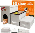 Dog Stairs with Condo 18ft H 3-Step Wider Pet Steps - Foldable Storage