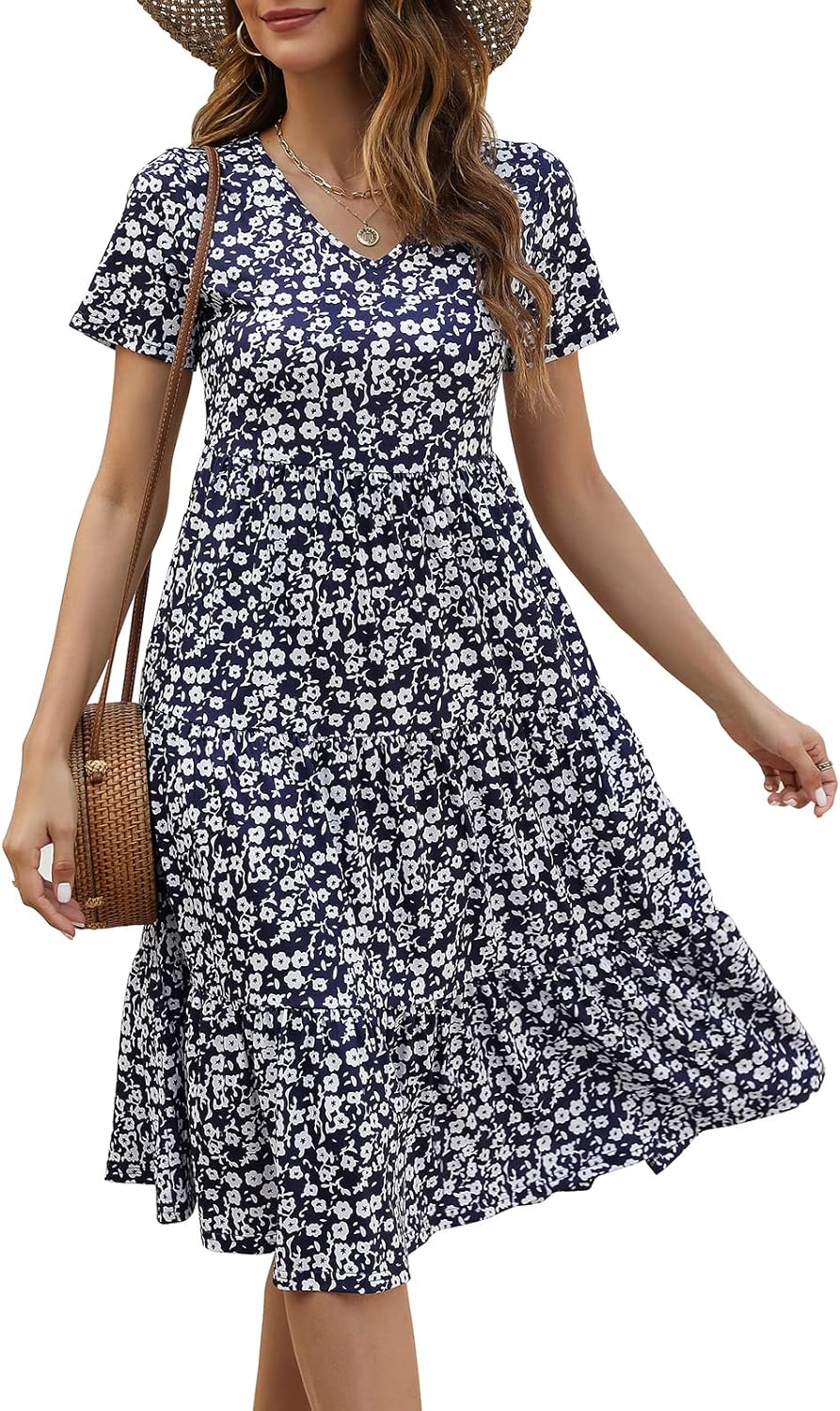 Berydress Women's Casual Summer Tiered Midi Dress for 2025