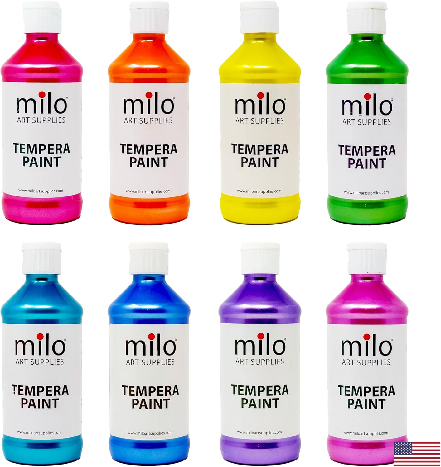 Milo Washable Paint for Kids - Sparkle Pearlescent Set of 8