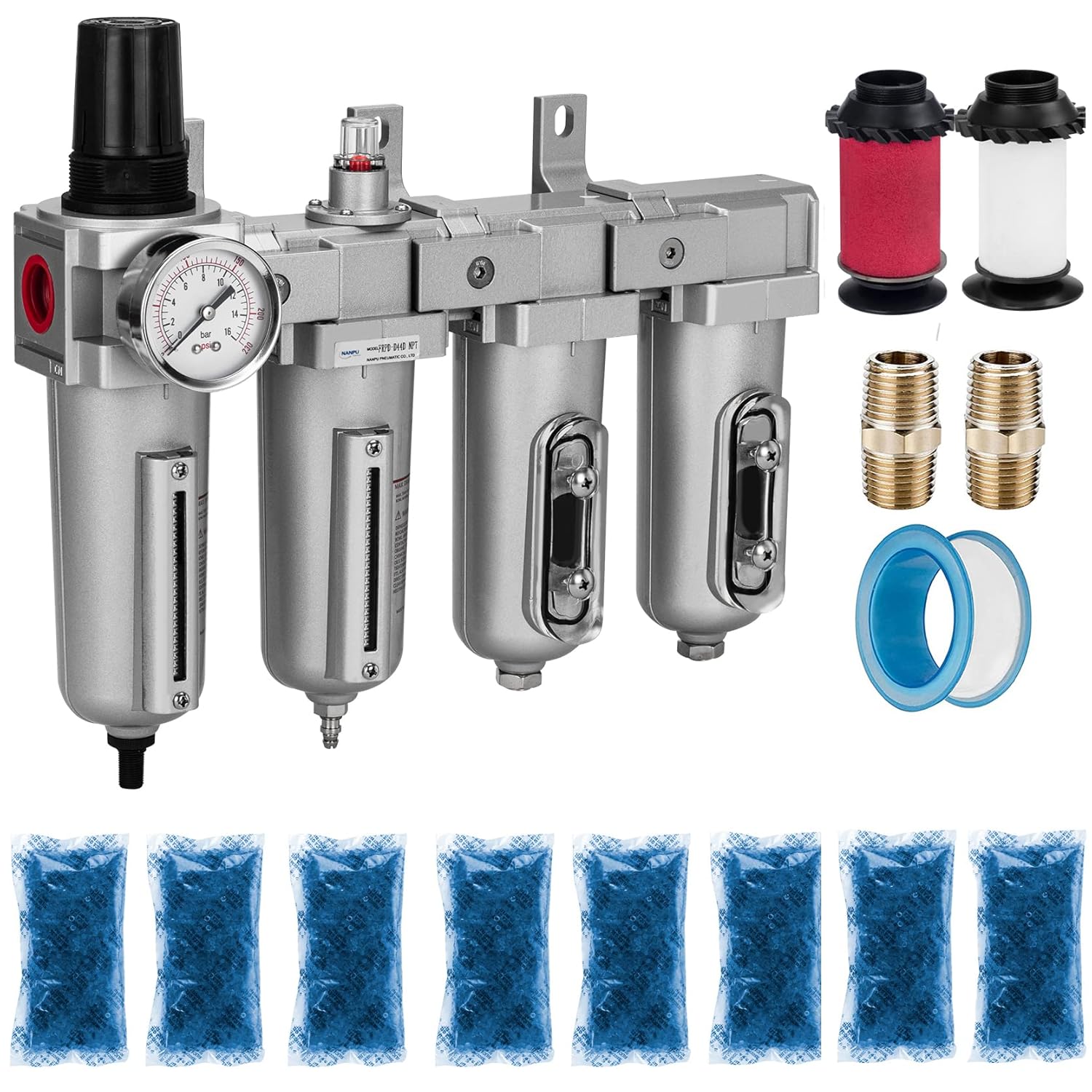 NANPU 3/4in NPT Industrial Grade 4 Stage Air Drying System