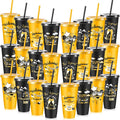 Happy Retirement 24oz Tumblers 24 Pcs Set - Colorful Reusable Cups