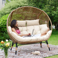 Double Egg Chair Loveseat 2-Person Oversized Wicker - Spacious Comfort
