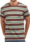Men's Crewneck Striped T-Shirt - Soft Elastic Cotton Tee