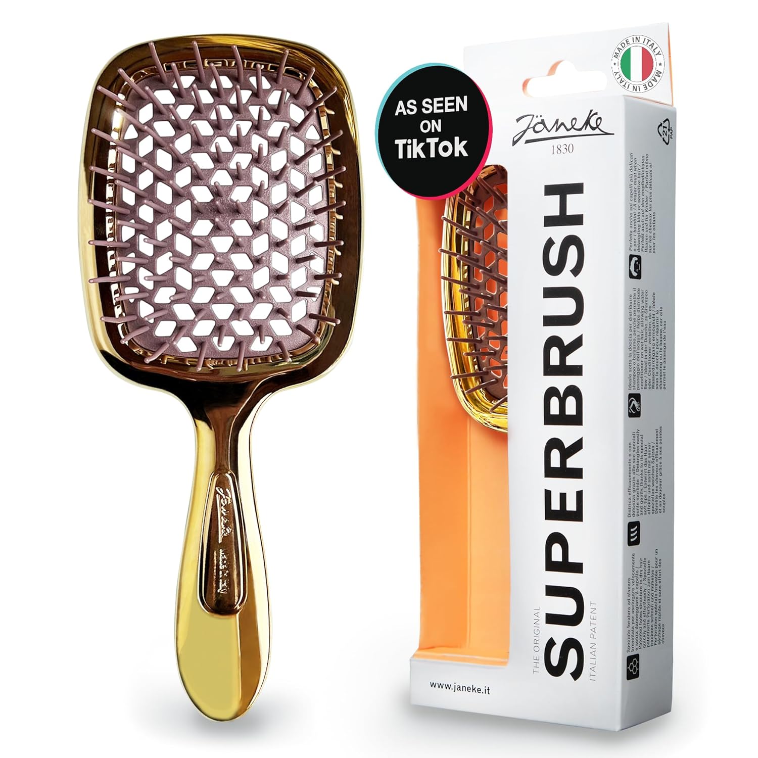 Janeke Superbrush Detangling Brush for Effortless Hair Care
