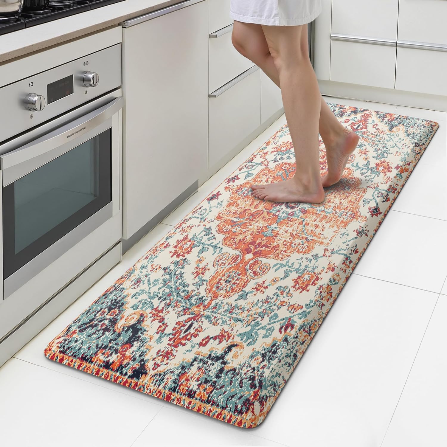 MAYHMYO Boho Kitchen Mat Anti Fatigue Cushioned Floor Mat