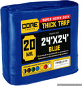 Core Tarps 24 x 24 Blue 20 Mil Heavy Duty Tarp - Waterproof Cover