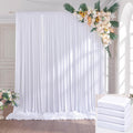20ft 10ft White Wrinkle Free Backdrop Curtains for Parties - Smooth